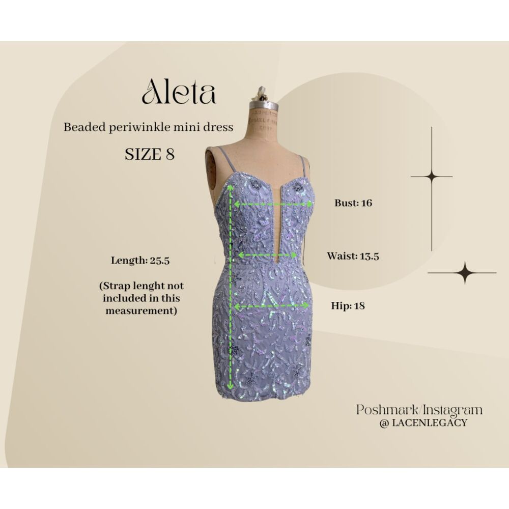 Aleta Periwinkle beaded minidress
